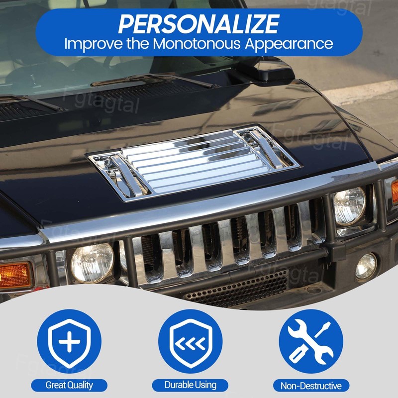 Fgtagtal Hood Deck Vent Panel Trim Compatible with Hummer H2
