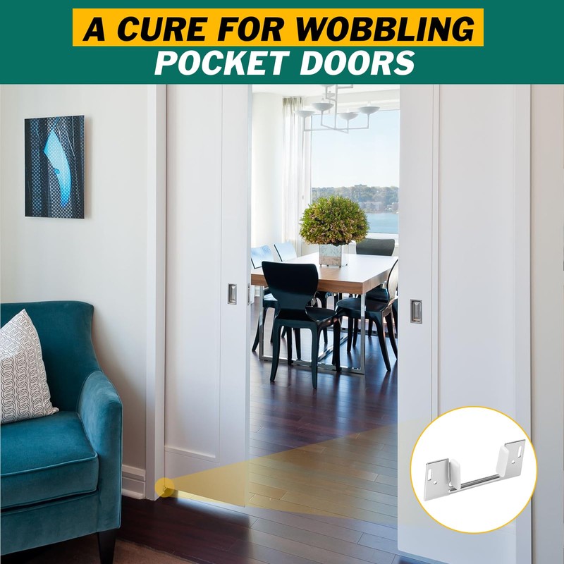 Lashow 8Pcs Pocket Door Guide Bottom, Hidden Bottom Sliding Door