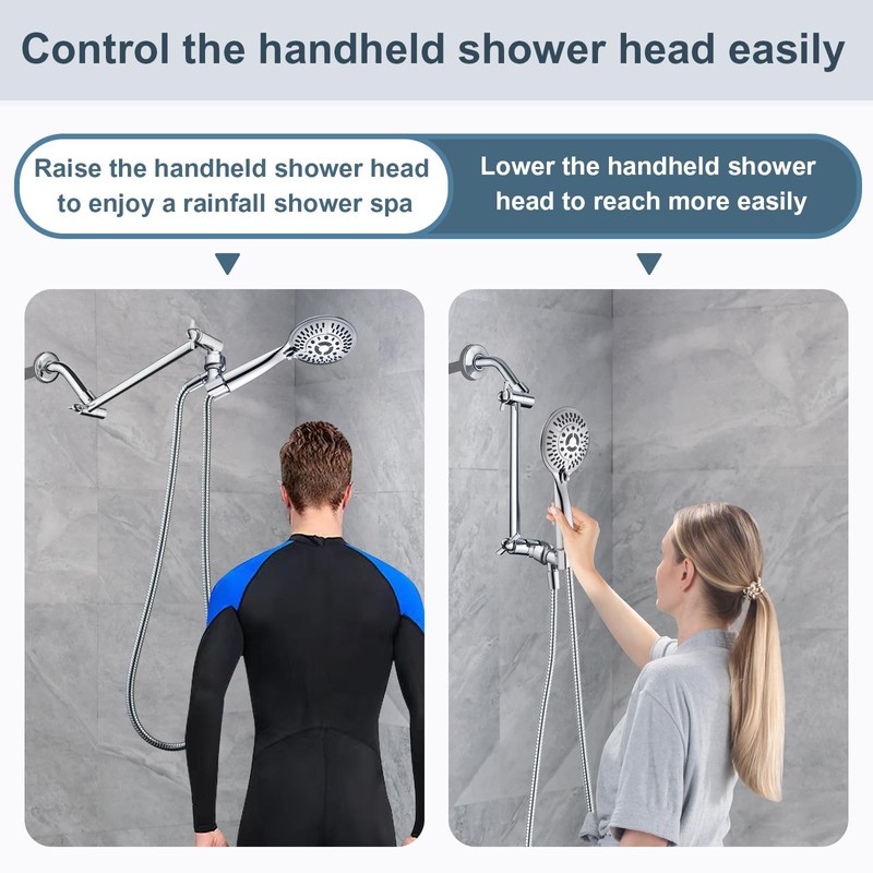 BRIGHT SHOWERS Brass Shower Head Extension Arm for Rain and