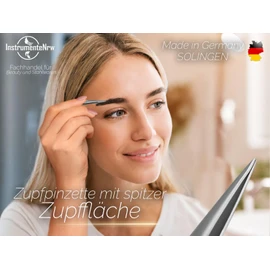 Solinger Slicker Tweezers Made of Stainless Steel Made in Germany Hair Plucking Tweezers Eyebrow Tweezers for Face Care Beauty Tweezers for Hair Removal for Men and Women (Pointed)