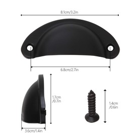 24 Pieces Cabinet Knobs Black with Screws Iron Handle Vintage for Drawer Kitchen Drawer Furniture Door Cabinet Door