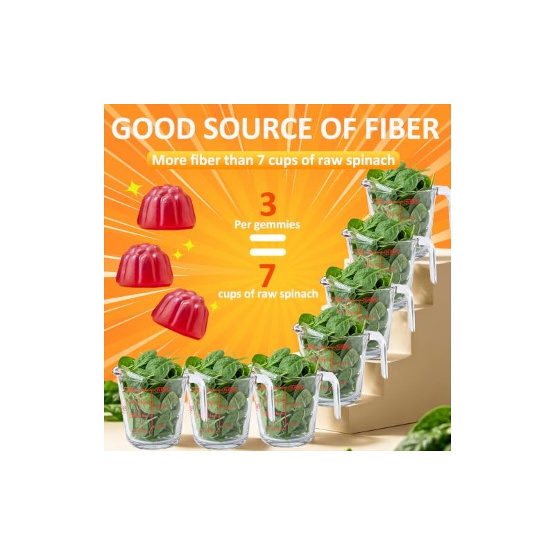 Fibre Gummies, Sugar-Free Fibre Supplements with Sodium for Gut Health