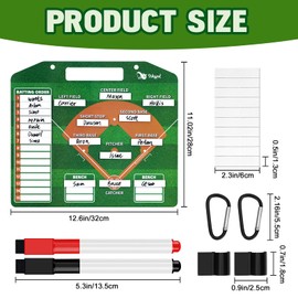 WISYOK Baseball Lineup Board for Dugout, Double Sided Magnetic Baseball Lineup Board with 40 Lineup Cards, Dry Erase Baseball Lineup Board for Scoring, Baseball Clipboard for Coach
