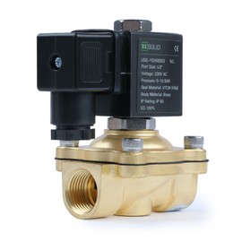 U.S. Solid Solenoid Valve Brass Solenoid Valve G 1/2 Inch 230 V AC Currentless Closed NC 0-10 Bar Electric Water Valve for Water Air Diesel Kerosene Petrol