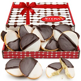 Black and White Cookies | Gourmet Cookie Gift Box | Bakery Fresh | Cookies Individually Wrapped | Chocolate for Birthday Food Gifts | Kosher & Nut Free, 9 Count | Stern’s Bakery