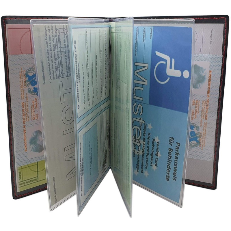 myledershop MJ-Design-Germany Large Elegant ID Folder 12 Compartments Made in