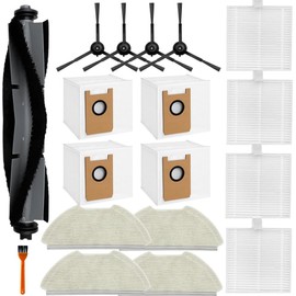 Accessories Compatible with Airrobo t20+ Robot Vacuum Cleaner, Replacement Parts Including 1 Main Brush, 4 HEPA Filter, 4 Side Brushes, 4 Mop Pad, 4 Dust Bags