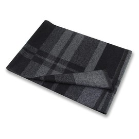 Define Essentials Men's Winter Warm Long Soft Plaid Scarf with Tassels, Soft Classic mens scraves (Black Grey Square)
