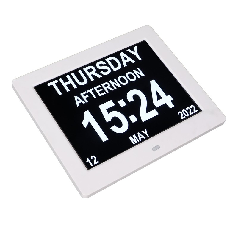 8in Digital Alarm Clock Photo Frame 800x600 Large Font Adjustable