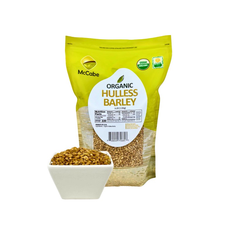 McCabe Organic Hulless Barley 3lbs, USDA & CCOF Organic Certified