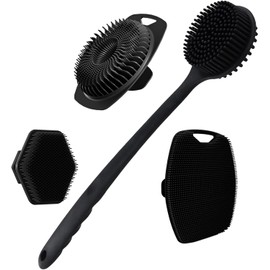 Set de 4 Cepillos de Silicona para Baño y Cuidado Corporal VIOSOON YSTZ-131 Negro