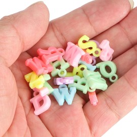 Unbranded 500Pcs Spacer Beads Colored Letter Plastic Hair Band Pendant Perforated OCAQ