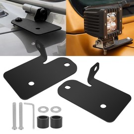 ADTOPI A-Pillar Mounting Brackets LED Light Pod Windshield Mounting Brackets Heavy-Duty Iron A-Pillar Hood Light Mount Compatible with Jeep Wrangler JL JLU & Gladiator JT 2018+(Not for Mojave or 392)