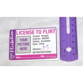 Beistle License to Flirt Button #60141, 1/header card,