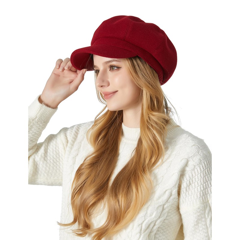 Women Newsboy Cap Fashion French Beret Hat Wool Cabbie Hat