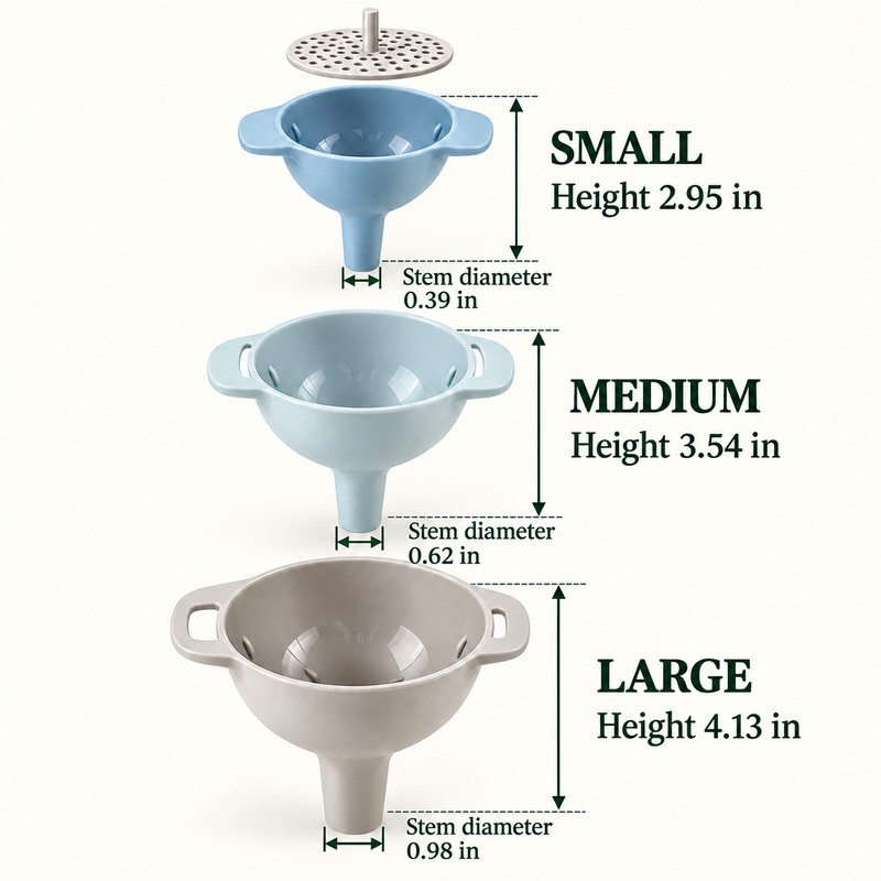 4 in 1 Kitchen Funnel Set with Detachable Strainer –