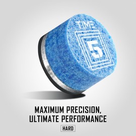 RHINO TIME Crystal Pool Billiard Cue Tip - 14mm/ Blue/Hardness: TIME 1 Super Soft/Pack 5