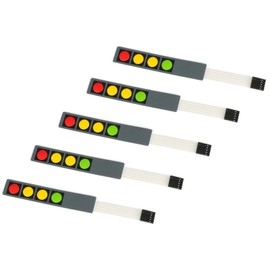JESSINIE 5Pcs 1x4 4 Key Membrane Switch MG192B 4-Key Array Membrane Switch on Off Display Microcontroller Extended Keyboard 5Pin Dupont DIY Red Yellow Yellow Green 107x20x0.8mm