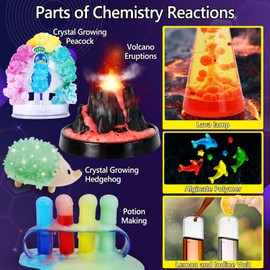 UNGLINGA 300+ Experiments Science Kit for Kids | S.T.E.M Educational Toys with Lab Manual | Volcano, Crystal Growing, Chemistry Set | Christams Birthday Gifts for Boys & Girls