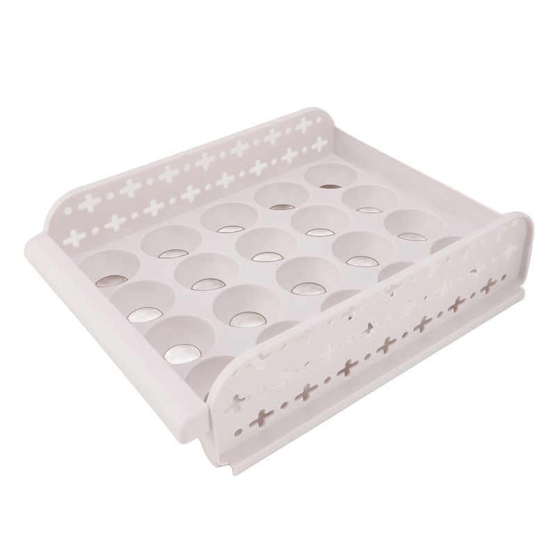 4PCS Egg Container for Refrigerator PP Stackable Shockproof Egg Drawer