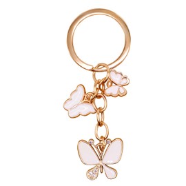 MyfavoriteK Butterfly Charm Pendant Keychain Women Girls Jewelry Purse Bag Accessories (White)