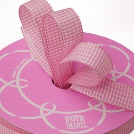 5/8" X 25 Yards Pink Wendy Gingham Wired Ribbon