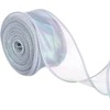 TOP-VIGOR 4cm Wide Sparkly Sheer Wired Organza Ribbon, 10 Yard