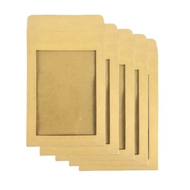 20 Pcs Kraft Paper Envelopes with Single-sided Clear Window for Letter Business Invitations CD Card Photos, 6.1 x 4.6 inch