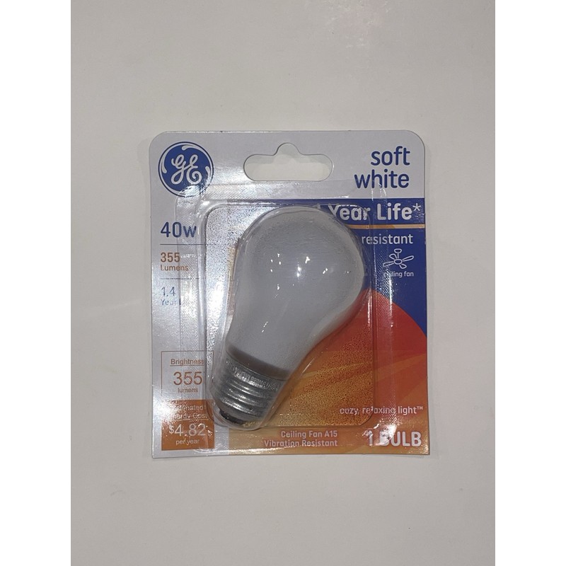 GE 4 Soft White GE Ceiling Fan Bulbs 40W 355