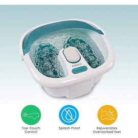 Homedic 호메딕스 버블 스파 엘리트 족욕기, 2-in-1 탈착식 페디큐어 센터, 토터치 컨트롤, 간편한 토트 핸들 노 스플래시, FB-450H Homedics Bubble Spa Elite Footbath, 2-in-1 Detachable Pedicure Center, Toe-Touch Control, Easy-To-Carry Handle No-Splash, FB-450H