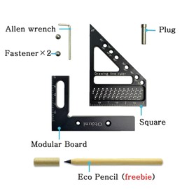 3D Aluminum Speed Square - Professional Carpenters' Measuring Ruler with Laser - Etched Markings, Ideal for Angular Measurement, Drawing Right Angles & Parallel Lines in Woodworking and DIY Projects