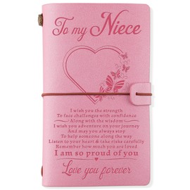 KAAYEE Niece Gifts from Auntie, Gifts for Niece 140 Page Refillable Journal, Graduation to School Mothers Day Birthday Christmas Gifts for Niece from Aunt Uncle Pink