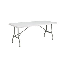 Flash Furniture Kathryn 6-Foot Bi-Fold Granite White Plastic Folding Table