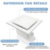 POWERENG Bathroom Exhaust Fan with Light,Bathroom Fan with 6000K Square