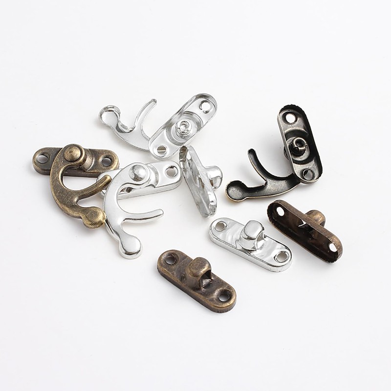 Misuyue Vintage Bronze Lock Clasp Left Latch Hook Hasp 45mm