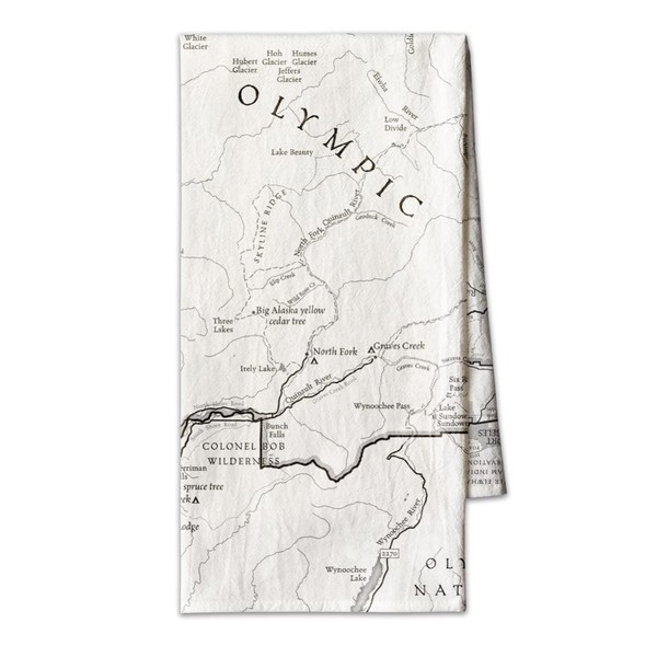 McGovern Outdoor Olympic National Park Map Flour Sack Towel