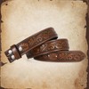 JASGOOD Western Leather Belt Strap for Men without Buckle Engraved