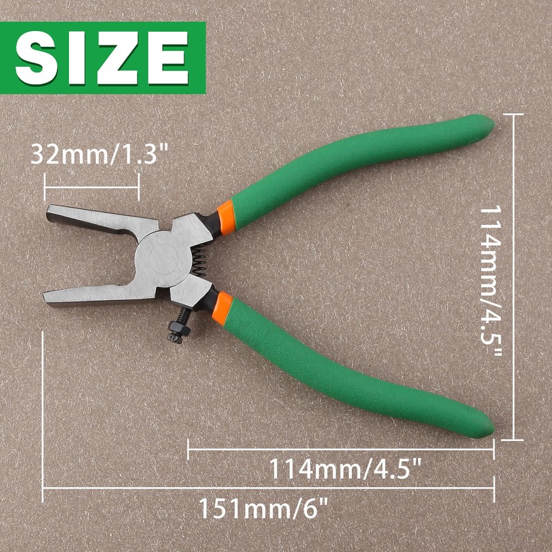 LEONTOOL 6-Inch Glass Running Pliers with Rubber Tips for Key