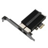 PCIe Network Card 2.5Gbps Dual Port Gold Plated Pin Aluminium