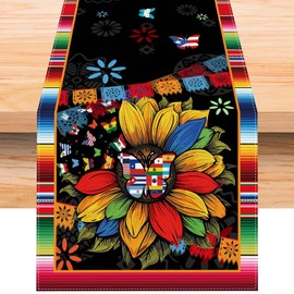 Linen Hispanic Heritage Month Table Runner 72 Inches Long National 22 Spanish Speaking Countries Latino Heritage Month Decorations and Supplies for School Classroom Office
