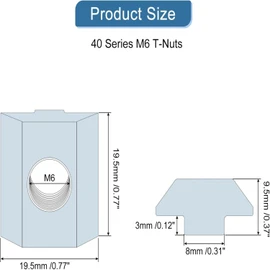 MEZOKUCEL 20pcs - Nickel Plated Carbon Steel T Slot Bolts, Hammer Head Fastener, Sliding T Nuts for T-Slot Aluminum Extrusion Profile Carbon Steel T Slot Nut for 3D Printer CNC Milling Machine (M6)