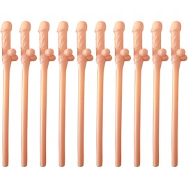 10 Pcs Hen Party Straws,Hard Plastic Straw,Novelty Reusable Straw for Party