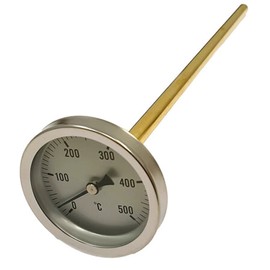 TERMOMED Stove Thermometer for Wood Burning Burners, Scale from 0 to 500 ºC, with Sheath or 30 cm Diameter 6.5 cm
