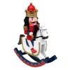 Dekohelden24 Wooden Nutcracker King on Rocking Horse in Red/White, 30