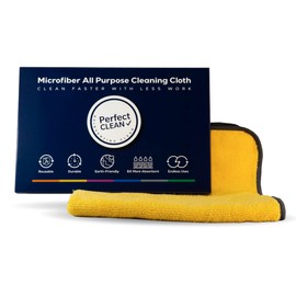 PerfectCLEAN - Microfiber Cleaning Cloth, Absorbent Cleaning Towels, 12”x12'', Single Pack, Yellow