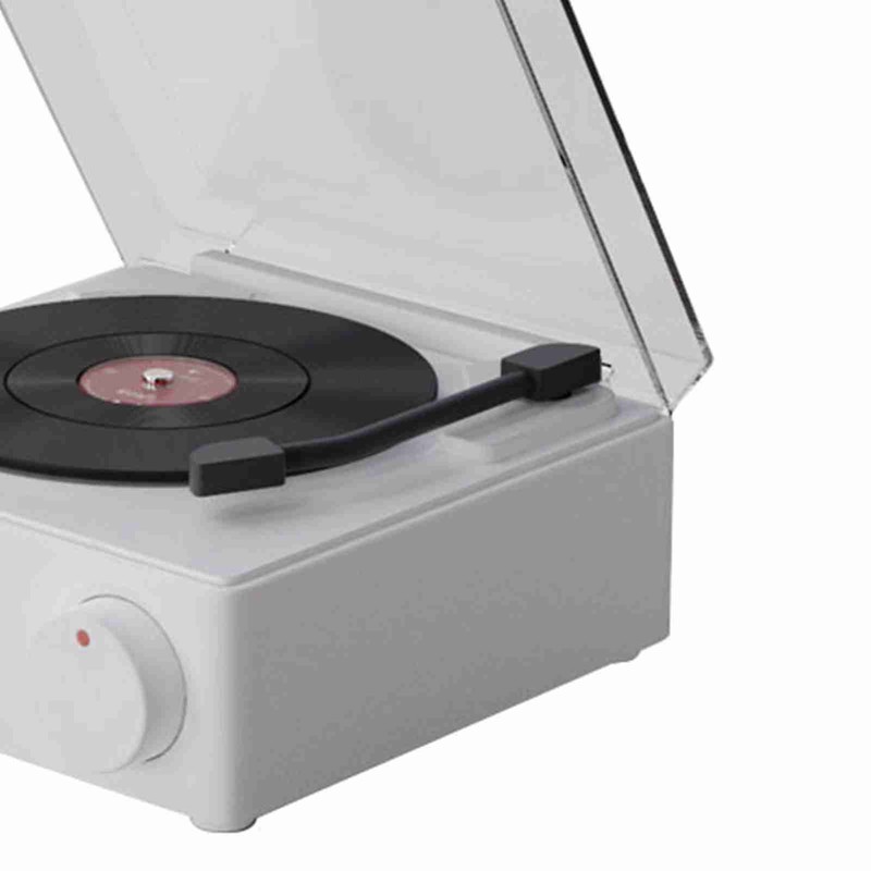 Rotating Vinyl Disc Alarm Clock Speaker Retro 360 Degree Stereo