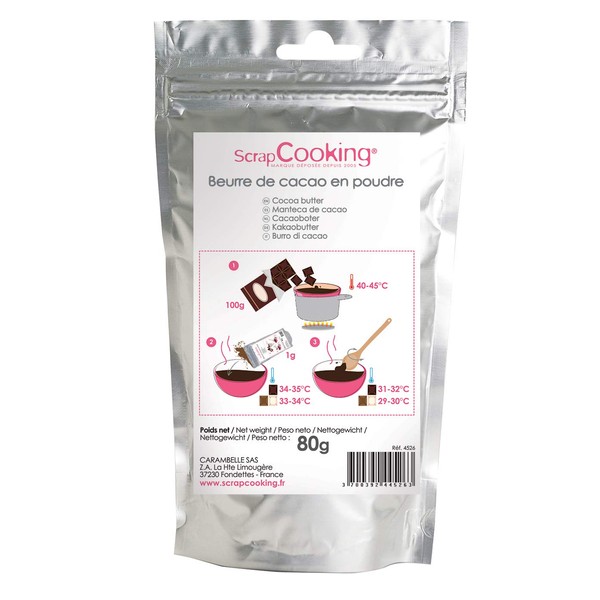 SCRAP COOKING Beurre de Cacao en Poudre 80 g, 19x11x2 4526