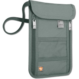 Lewis N. Clark Cartera de cuello con bloqueo RFID, bolsa de viaje + soporte para pasaporte para mujeres y hombres, color carbón