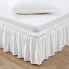 MEILA Wrap Around Bed Skirt Three Fabric Sides Elastic Dust