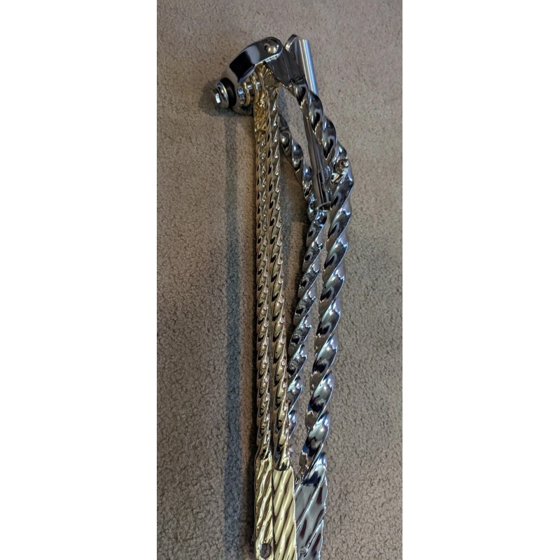 Unbranded CHROME TWISTED SPRINGER FORK, GOLD TWISTED BARS &SPRG,26" BEACH